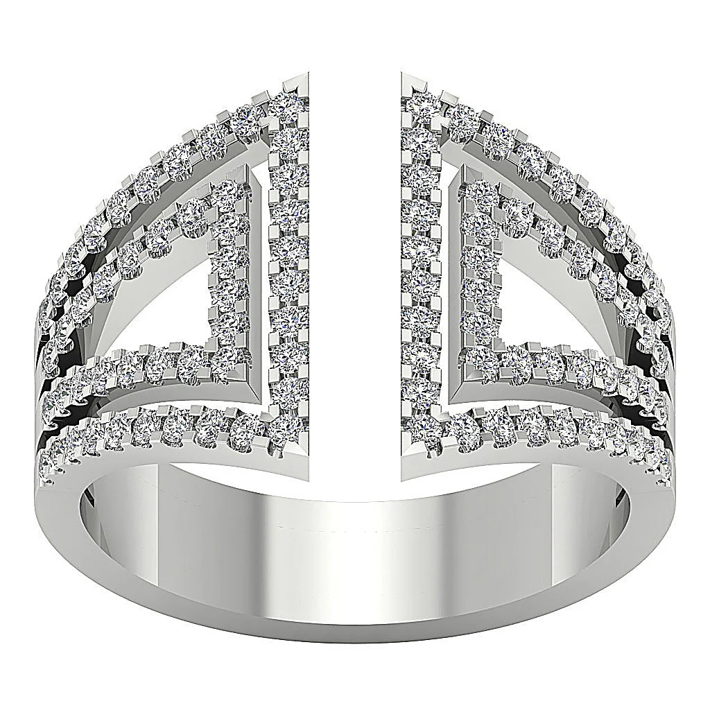 The Stetson Open Style Natural Diamond Wedding Anniversary Ring Yellow Gold 14.80 mm - Image 4