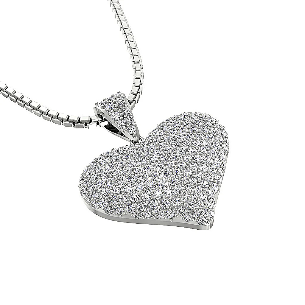 The Stevie 1.30 Carat Round Cut Diamond Heart Pendant necklace For Women 14K Solid Gold - Image 10