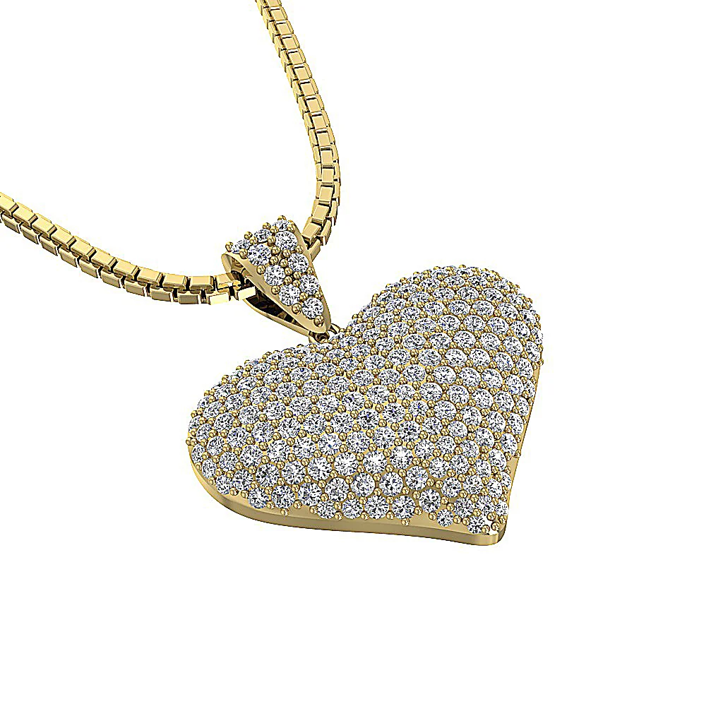 The Stevie 1.30 Carat Round Cut Diamond Heart Pendant necklace For Women 14K Solid Gold - Image 11