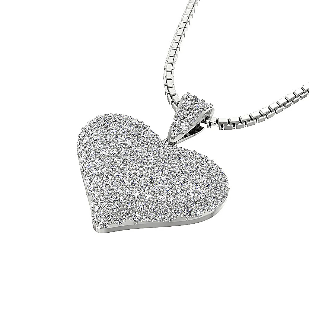 The Stevie 1.30 Carat Round Cut Diamond Heart Pendant necklace For Women 14K Solid Gold - Image 13