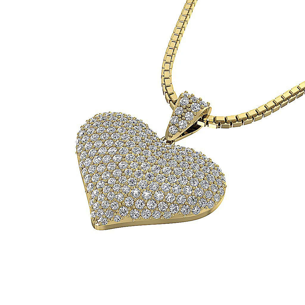 The Stevie 1.30 Carat Round Cut Diamond Heart Pendant necklace For Women 14K Solid Gold - Image 14