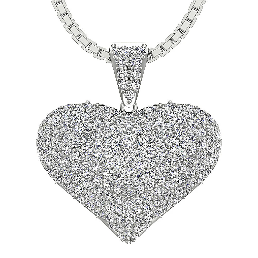 The Stevie 1.30 Carat Round Cut Diamond Heart Pendant necklace For Women 14K Solid Gold - Image 2