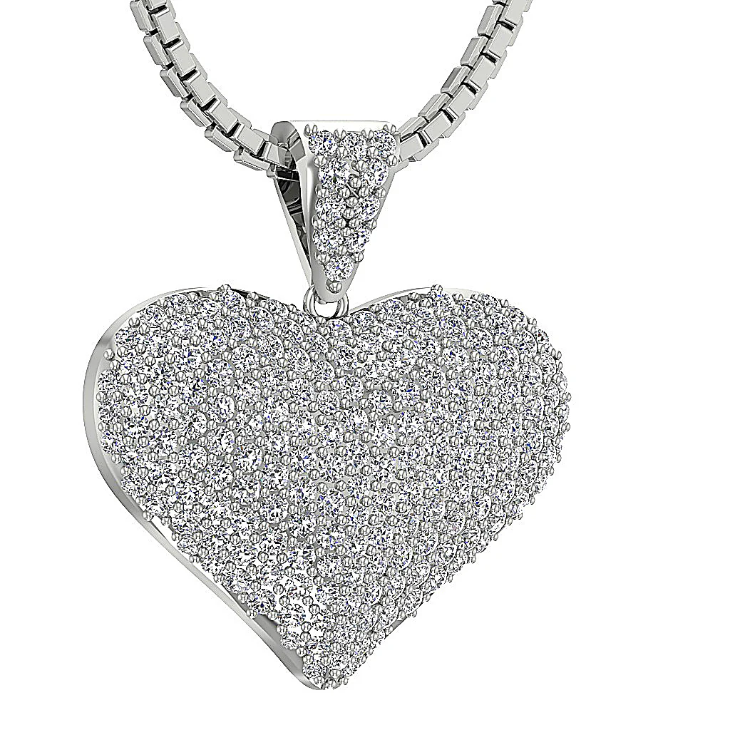 The Stevie 1.30 Carat Round Cut Diamond Heart Pendant necklace For Women 14K Solid Gold - Image 4