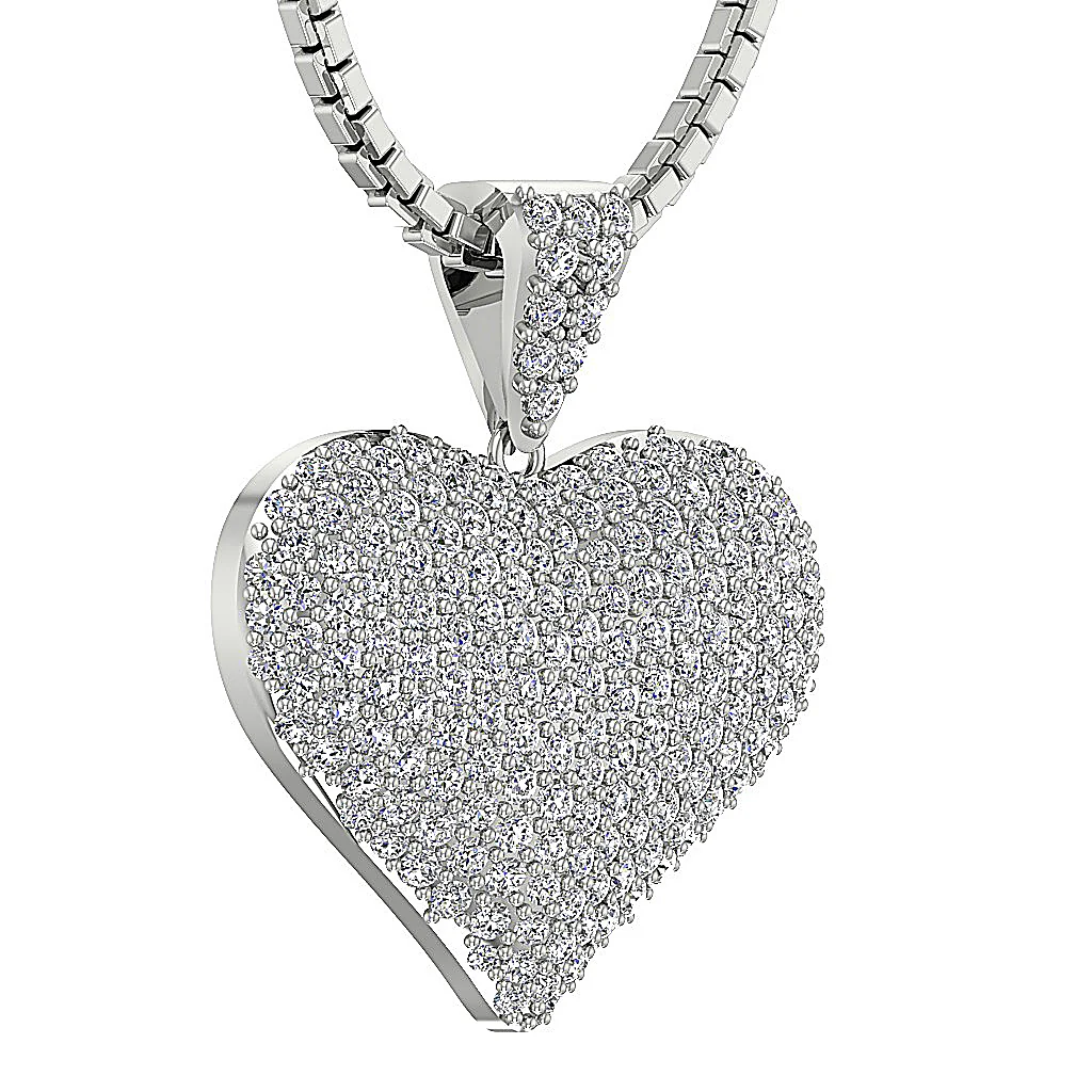 The Stevie 1.30 Carat Round Cut Diamond Heart Pendant necklace For Women 14K Solid Gold - Image 7