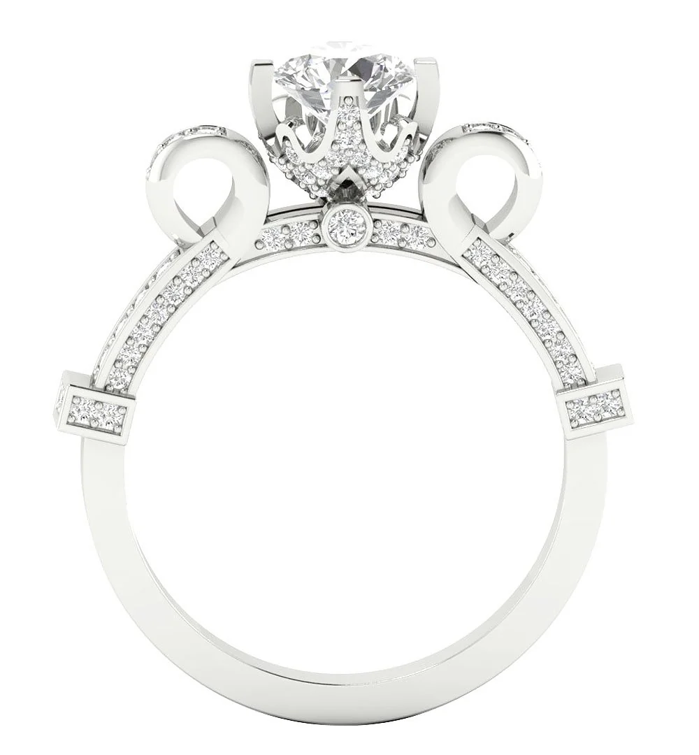 The Stone Sparkly Natural Round Diamond Solitaire Ring 14K White Yellow Rose Gold - Image 4