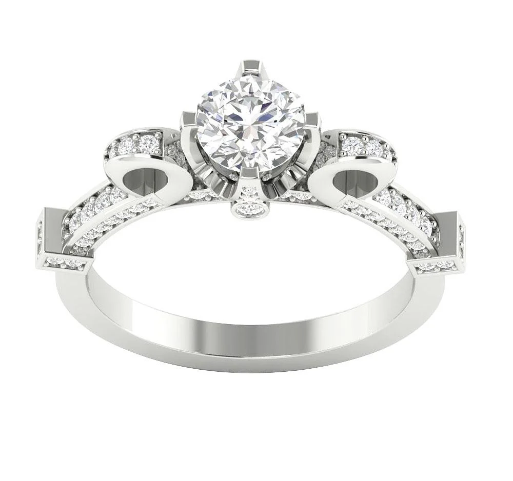The Stone Sparkly Natural Round Diamond Solitaire Ring 14K White Yellow Rose Gold - Image 5