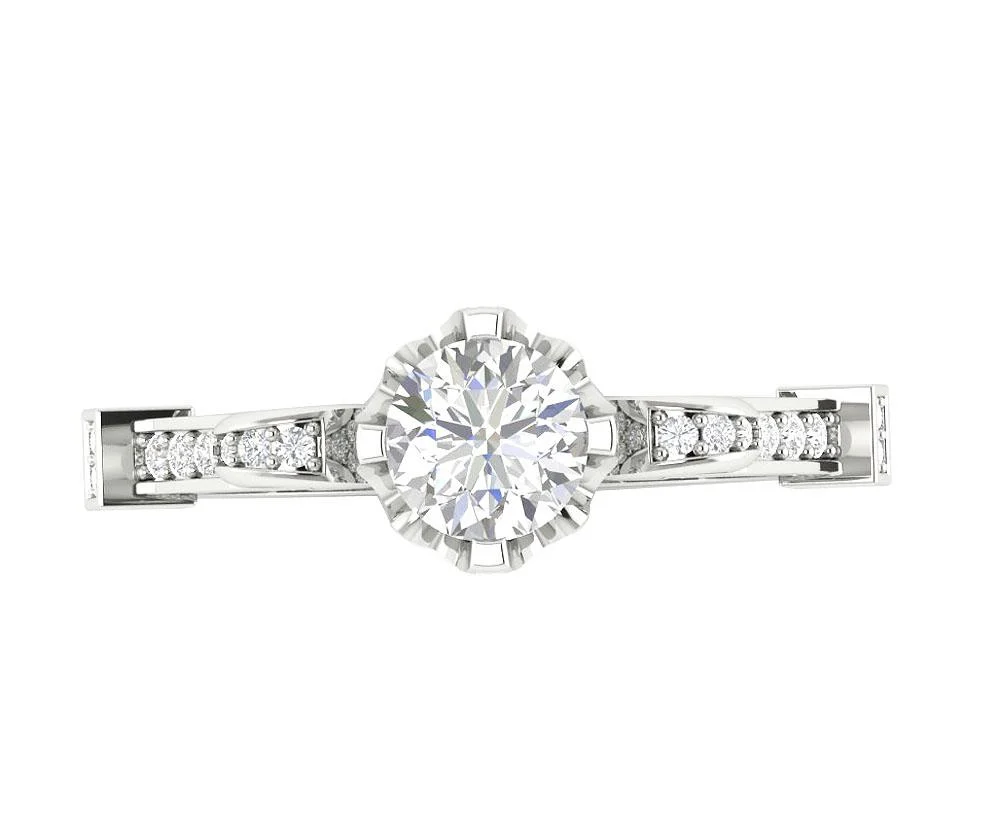 The Stone Sparkly Natural Round Diamond Solitaire Ring 14K White Yellow Rose Gold - Image 6