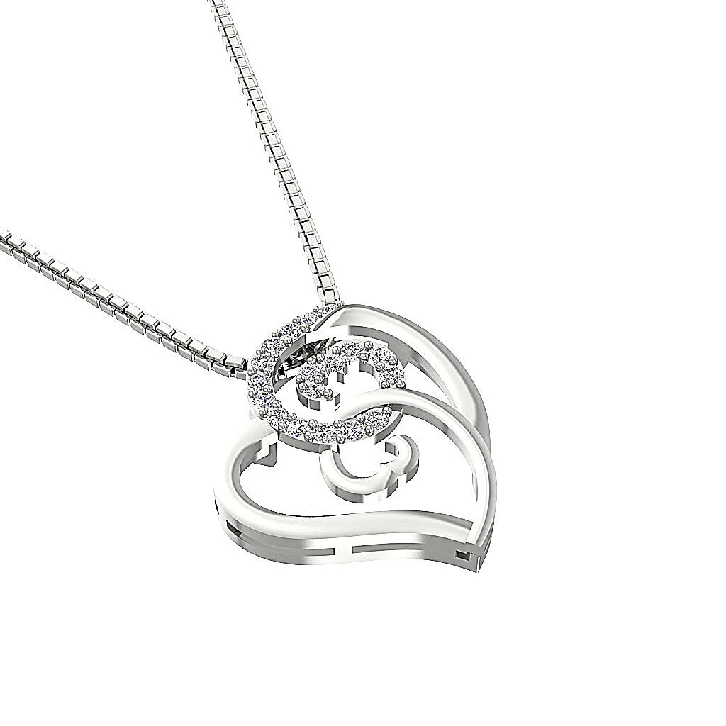 The Sullivan Fancy Heart Shape Round Cut Diamond Pendant Prong Set Yellow Gold - Image 4