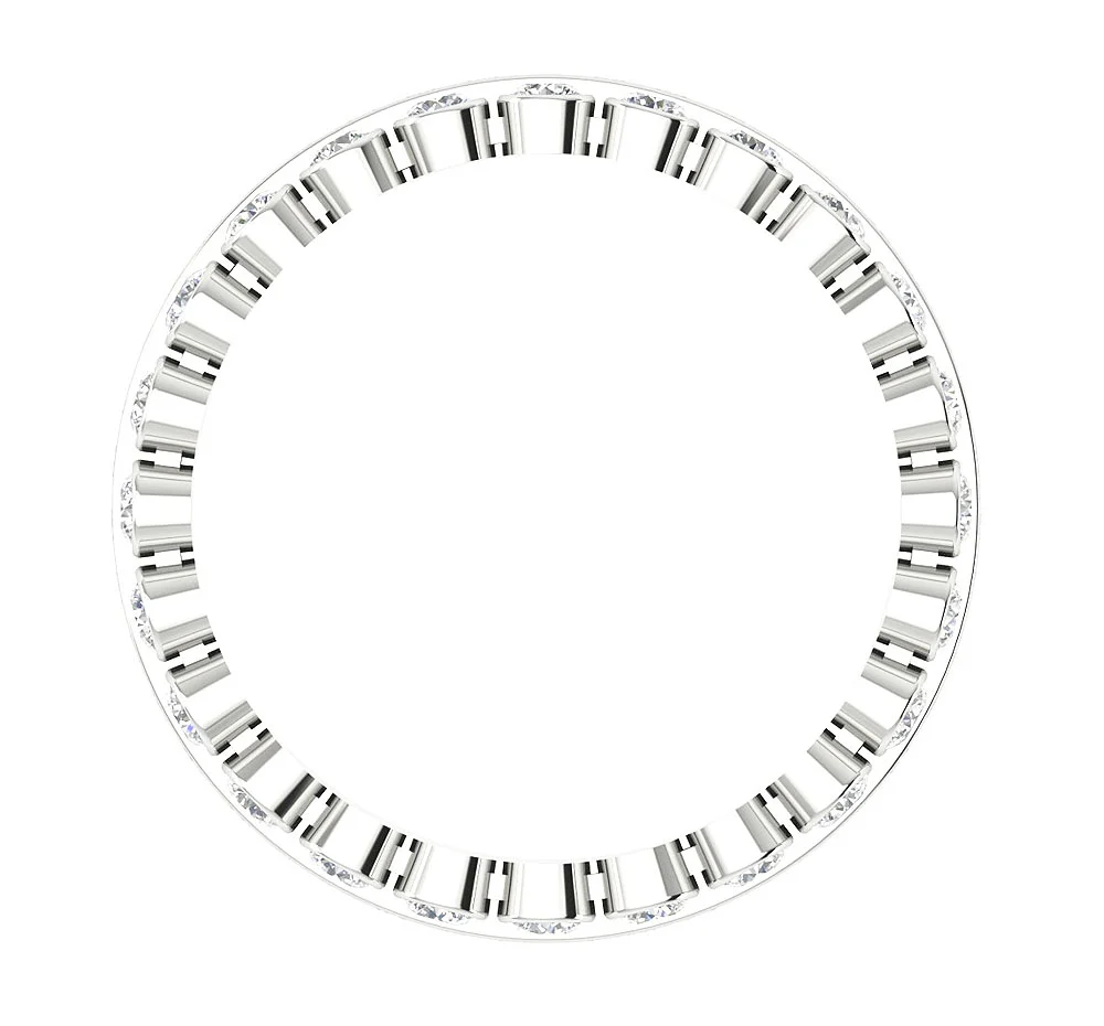 The Sullivan Elegant Three Row Natural Diamond Eternity Engagement Ring White Gold - Image 5