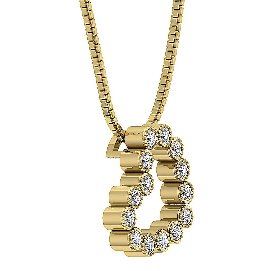 The Talia Milgrain Bezel Set Heart Diamond Pendant necklace For Her 14K White Gold - Image 8