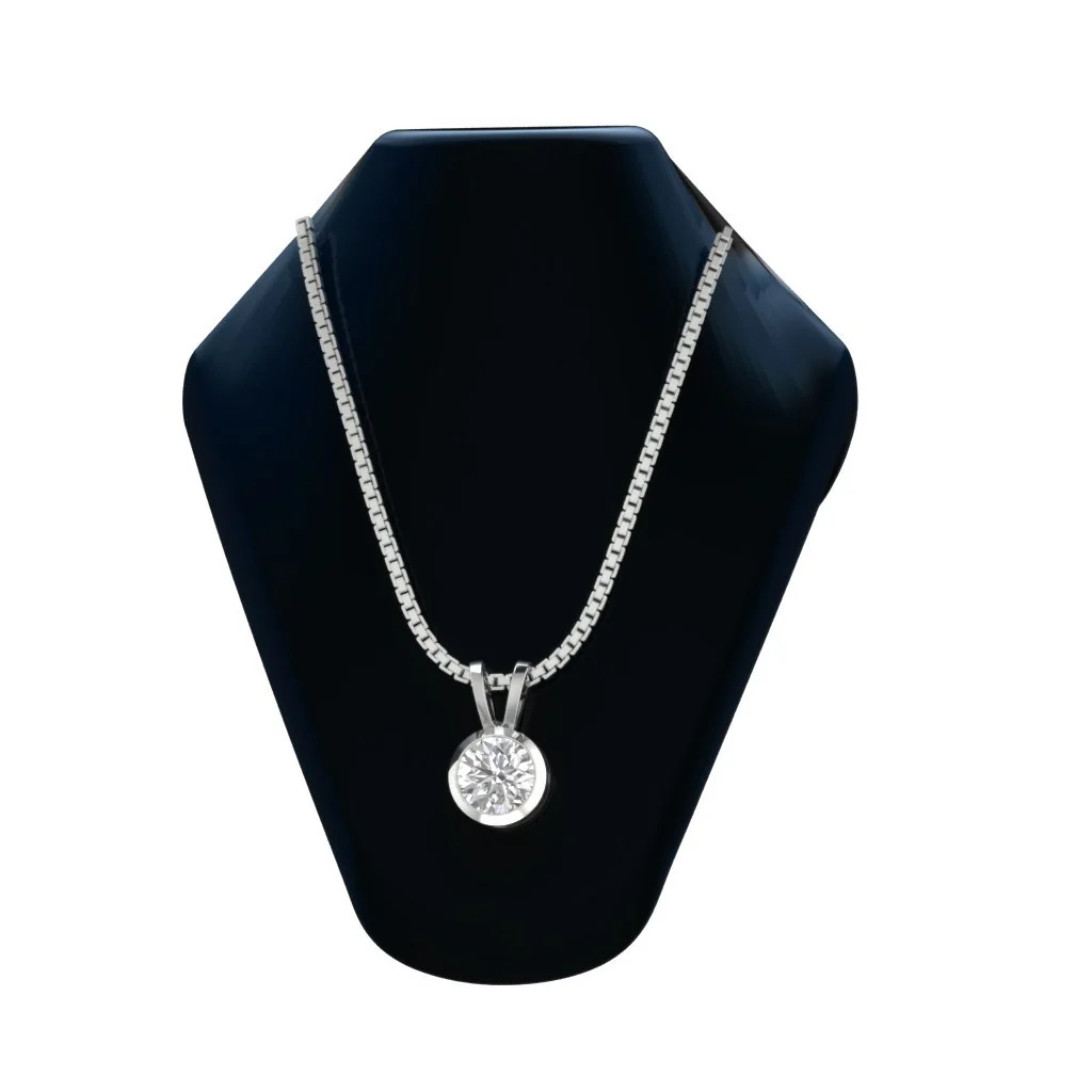Bezel Set Genuine Diamond I1/SI1 0.50Ct 14K Solid Gold Solitaire Pendant For Women - Image 5