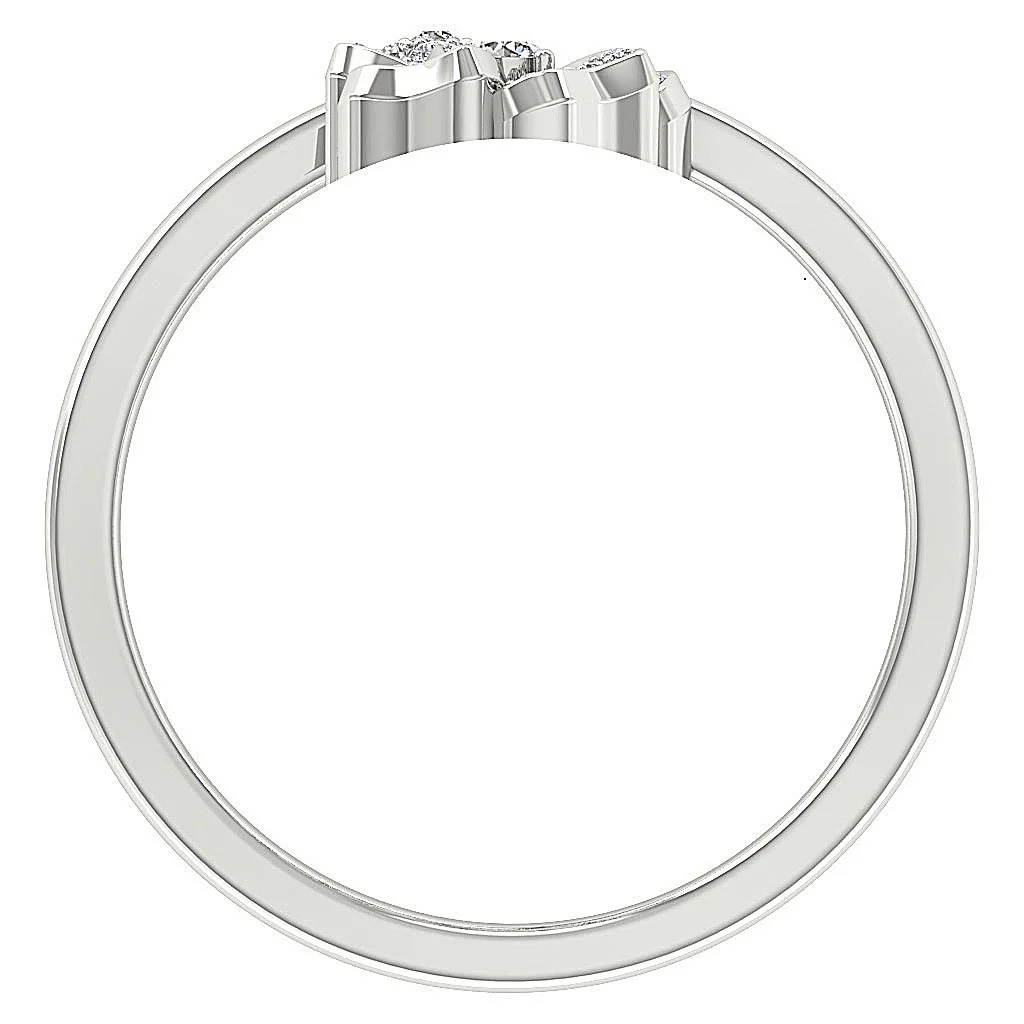 The Tate Open Style Flower Shape Wedding Anniversary Ring Natural Diamond Yellow Gold - Image 5