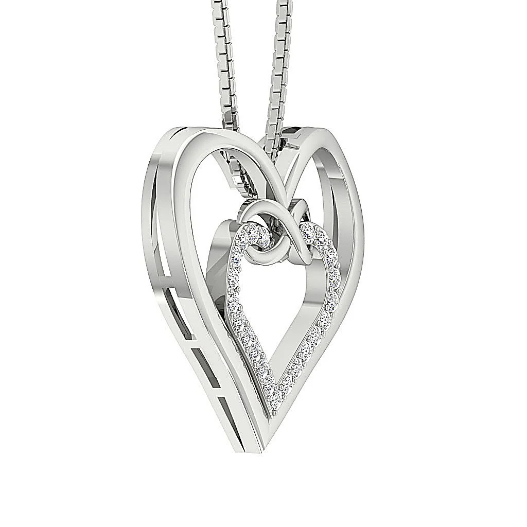 The Tatum Infinite Shape Of Love Heart Pendant Genuine Diamond 14K Rose Gold Prong Set - Image 2