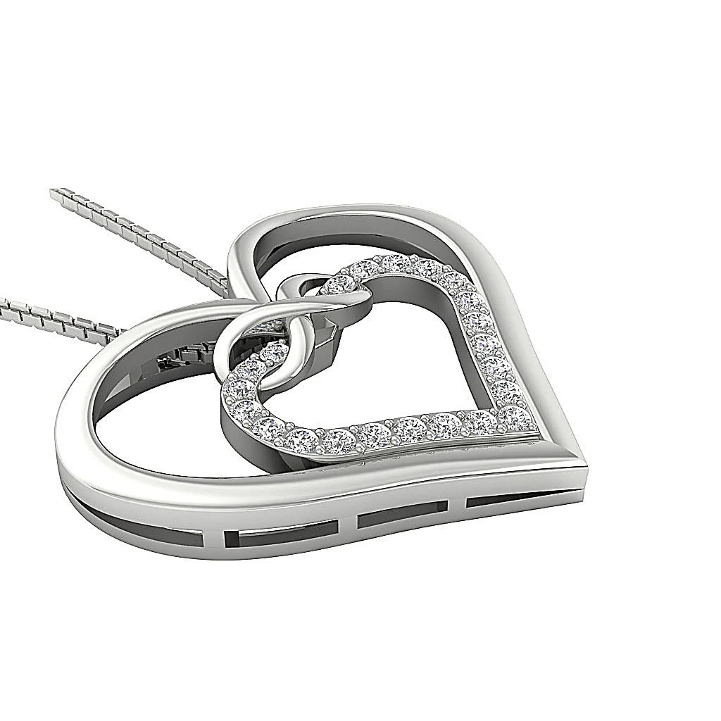 The Tatum Infinite Shape Of Love Heart Pendant Genuine Diamond 14K Rose Gold Prong Set - Image 6