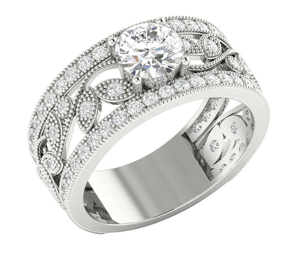 The Taytum Round Brilliant Cut Diamond 14K White Gold Solitaire Engagement Ring