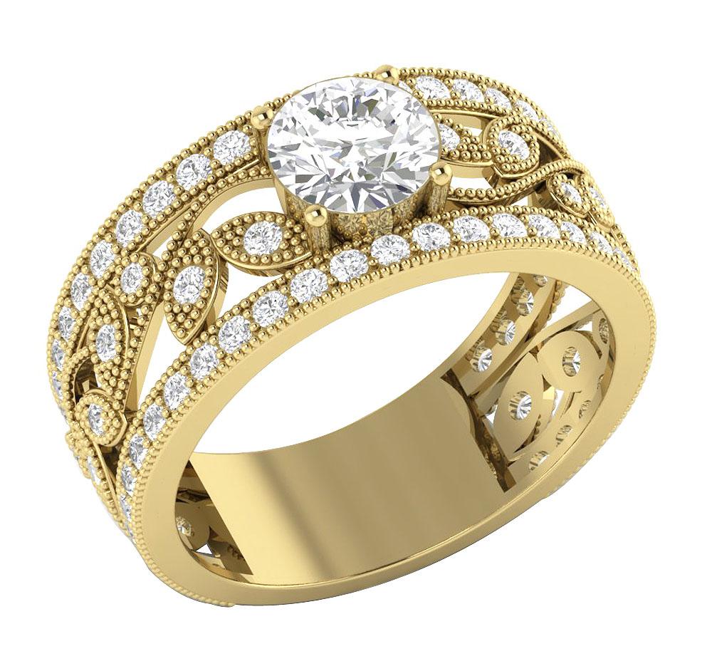 The Taytum Round Brilliant Cut Diamond 14K White Gold Solitaire Engagement Ring - Image 3