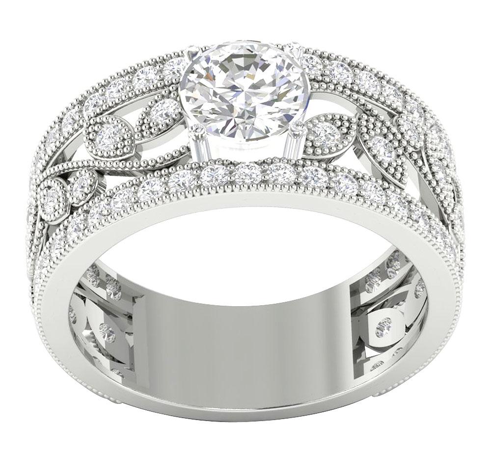 The Taytum Round Brilliant Cut Diamond 14K White Gold Solitaire Engagement Ring - Image 4