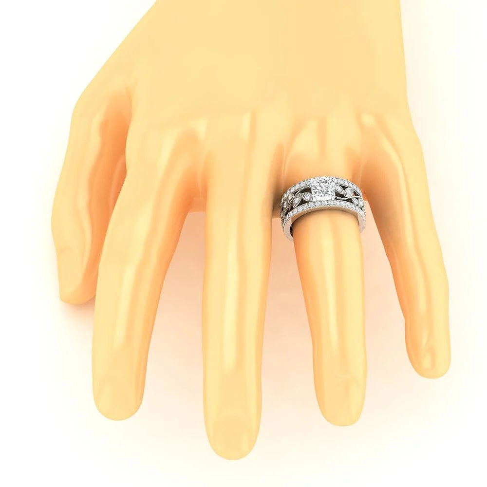 The Taytum Round Brilliant Cut Diamond 14K White Gold Solitaire Engagement Ring - Image 9