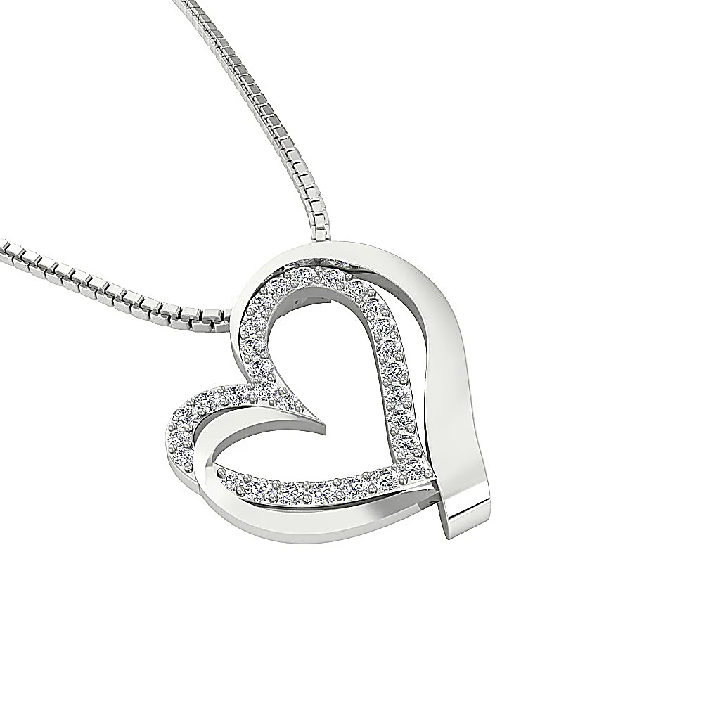 The Teagan Womens Heart Pendant Necklace in 14k Solid Gold Over Diamond 0.90 Inch - Image 10