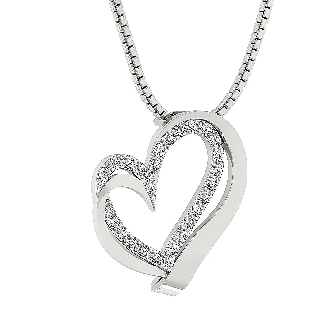 The Teagan Womens Heart Pendant Necklace in 14k Solid Gold Over Diamond 0.90 Inch - Image 4