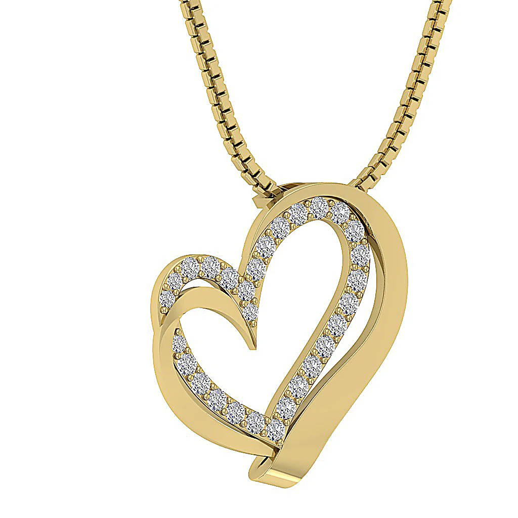 The Teagan Womens Heart Pendant Necklace in 14k Solid Gold Over Diamond 0.90 Inch - Image 5