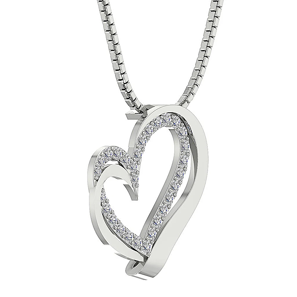 The Teagan Womens Heart Pendant Necklace in 14k Solid Gold Over Diamond 0.90 Inch - Image 7