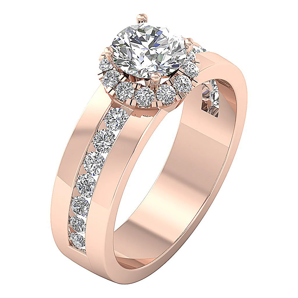 Handmade Round Diamond 14k Rose Gold I1/SI1 G 2.05Ct Solitaire Engagement Ring For Her
