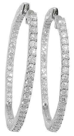 The Theo 3.20 Carat Round Cut Diamond In OutSide Hoop Earring For Women 14K Solid Gold - Image 3