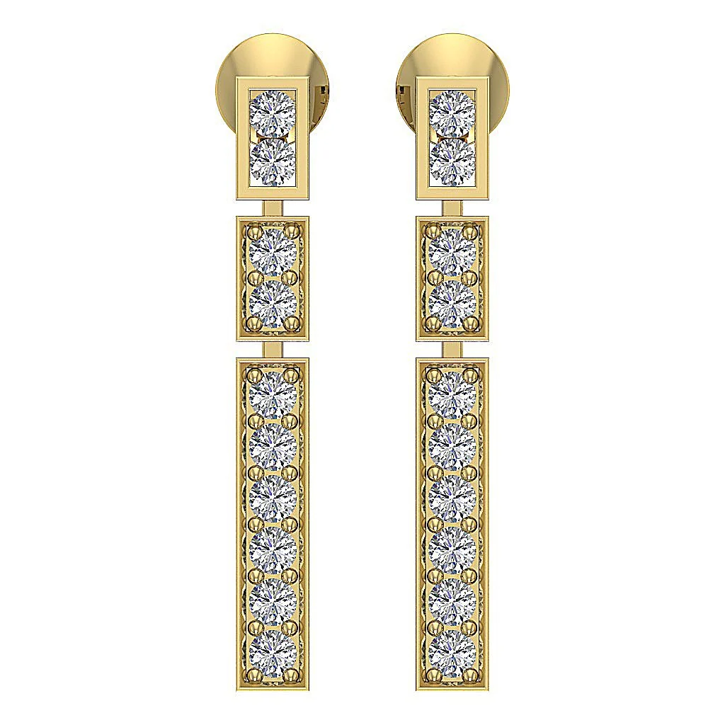 The Theodore Natural Diamond Chandelier Earring For Women Screw Back Rose Gold - Image 5