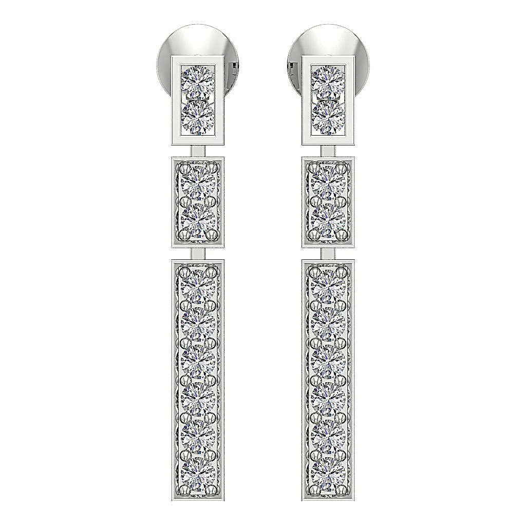 The Theodore Natural Diamond Chandelier Earring For Women Screw Back Rose Gold - Image 8