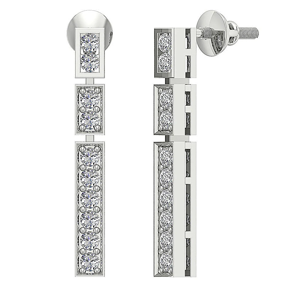 The Theodore Natural Diamond Chandelier Earring For Women Screw Back Rose Gold - Image 9