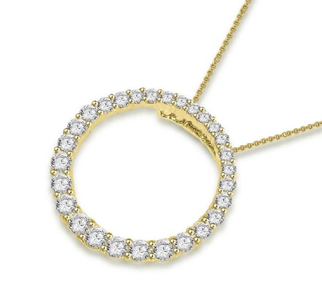 The Theodore Natural Diamond Eternity Circle Pendant White Yellow Rose Gold - Image 5