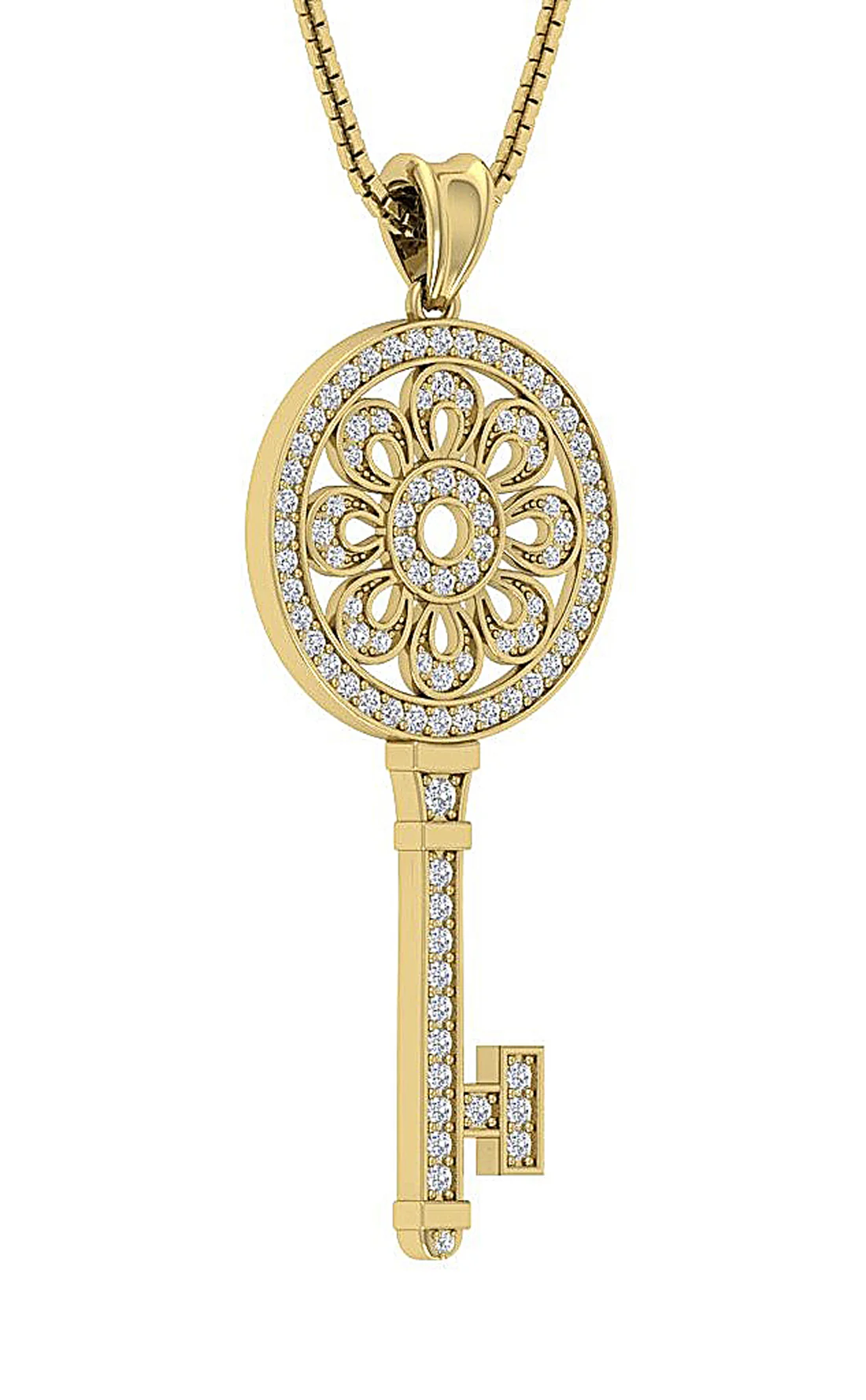 The Thomas Diamond For Good Beautiful Key Fashion Pendant Genuine Diamond Gold - Image 5