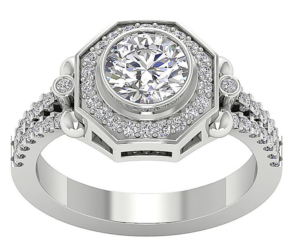 The Tinsley Solitaire Engagement Ring For Women 14K White Ring Natural Diamond