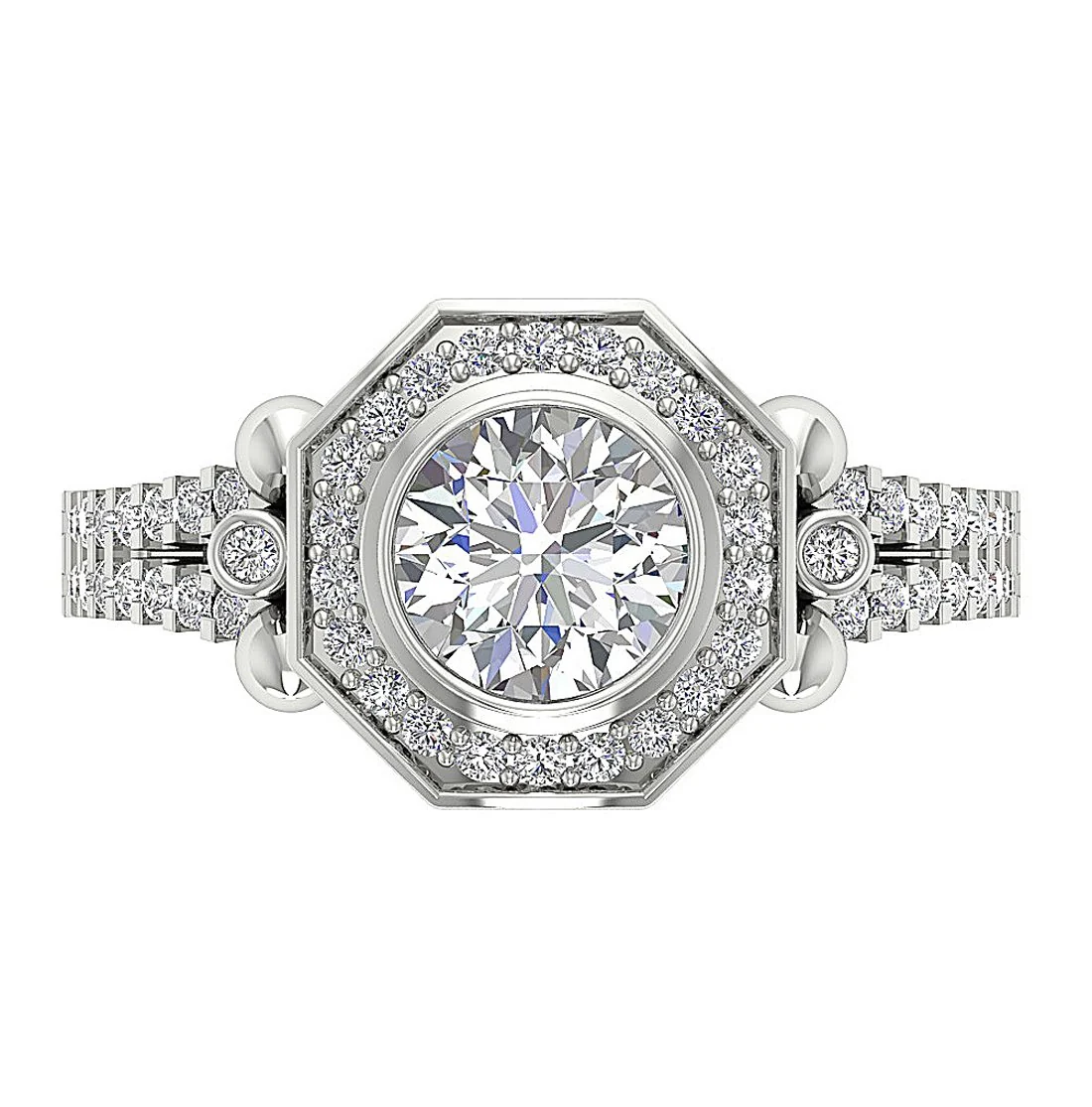 The Tinsley Solitaire Engagement Ring For Women 14K White Ring Natural Diamond - Image 7