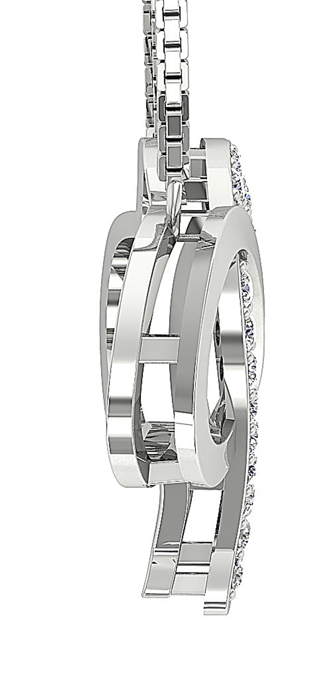 The Titus Infinity Heart Round Diamond Pendant Prong Set 14K White Yellow Rose Gold - Image 7