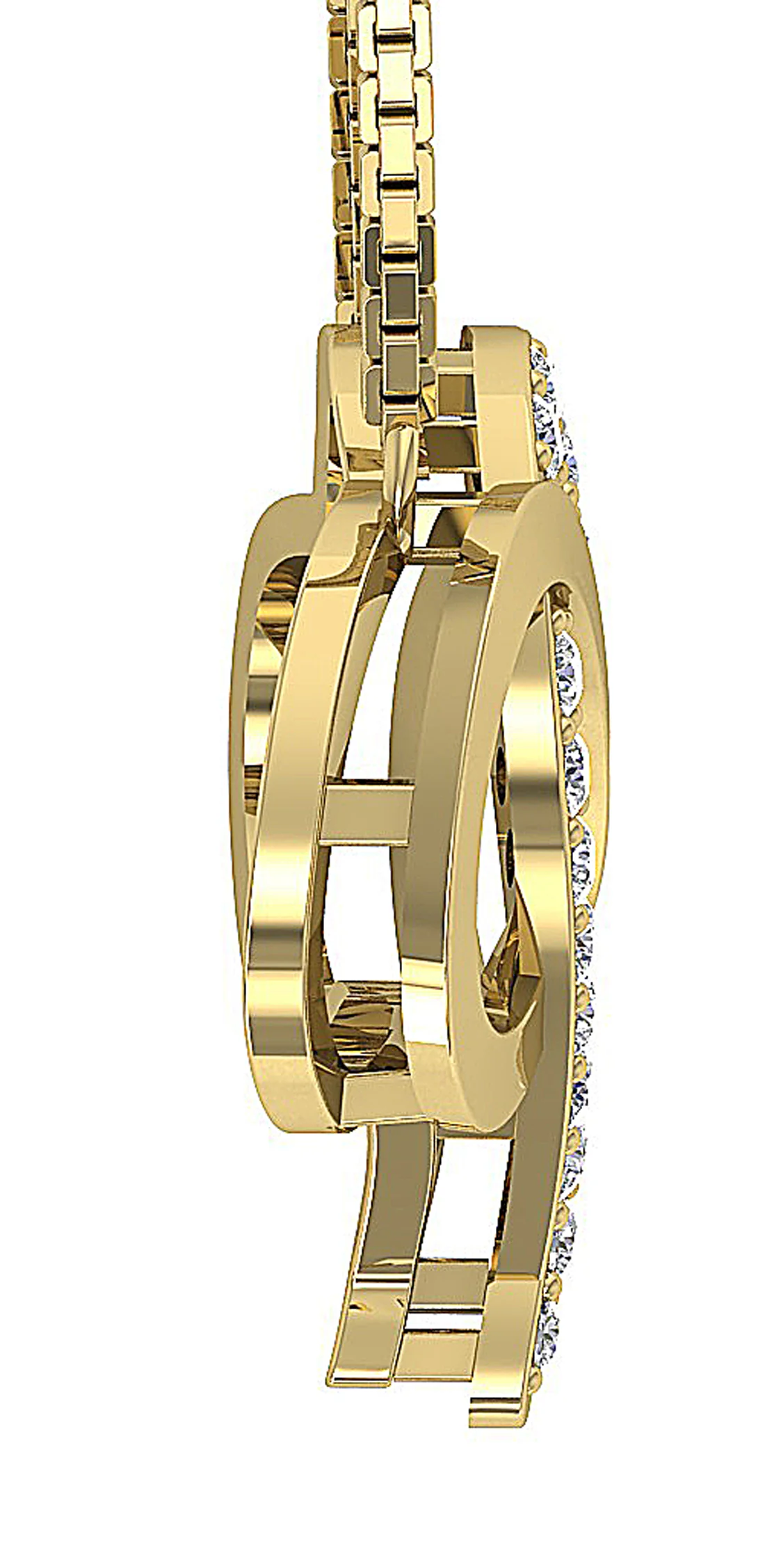 The Titus Infinity Heart Round Diamond Pendant Prong Set 14K White Yellow Rose Gold - Image 8