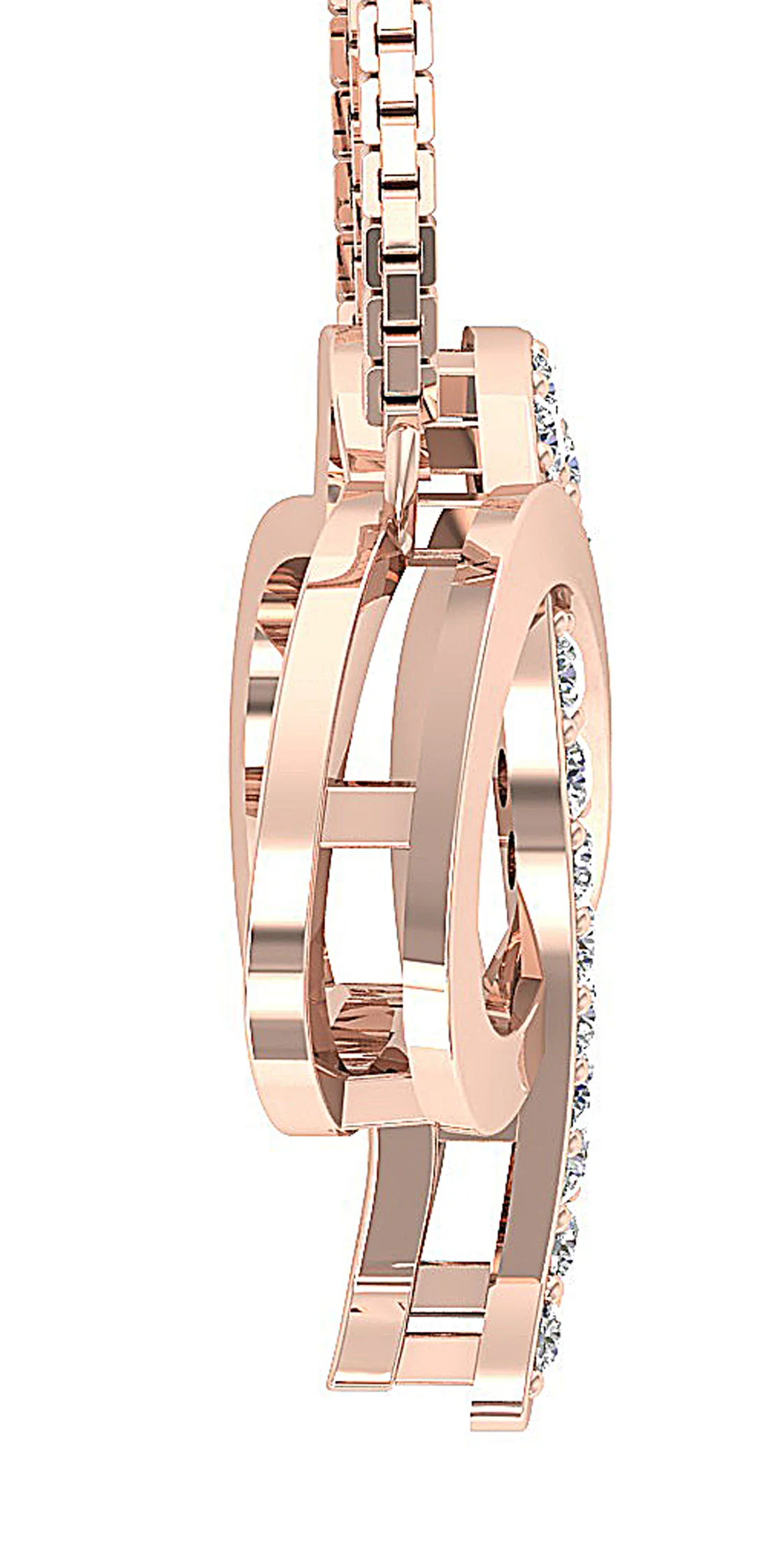 The Titus Infinity Heart Round Diamond Pendant Prong Set 14K White Yellow Rose Gold - Image 9