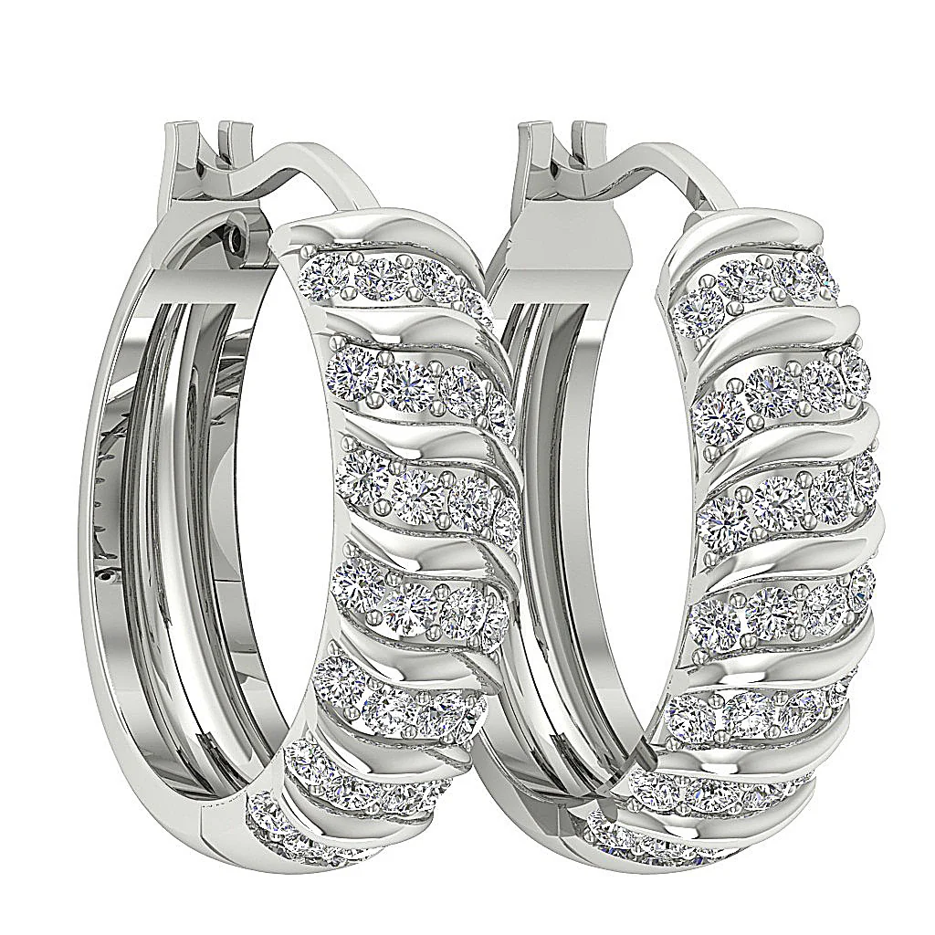 The Tobias Designer Hoop Earring For Women Natural Diamond 14K Solid Gold - Image 10
