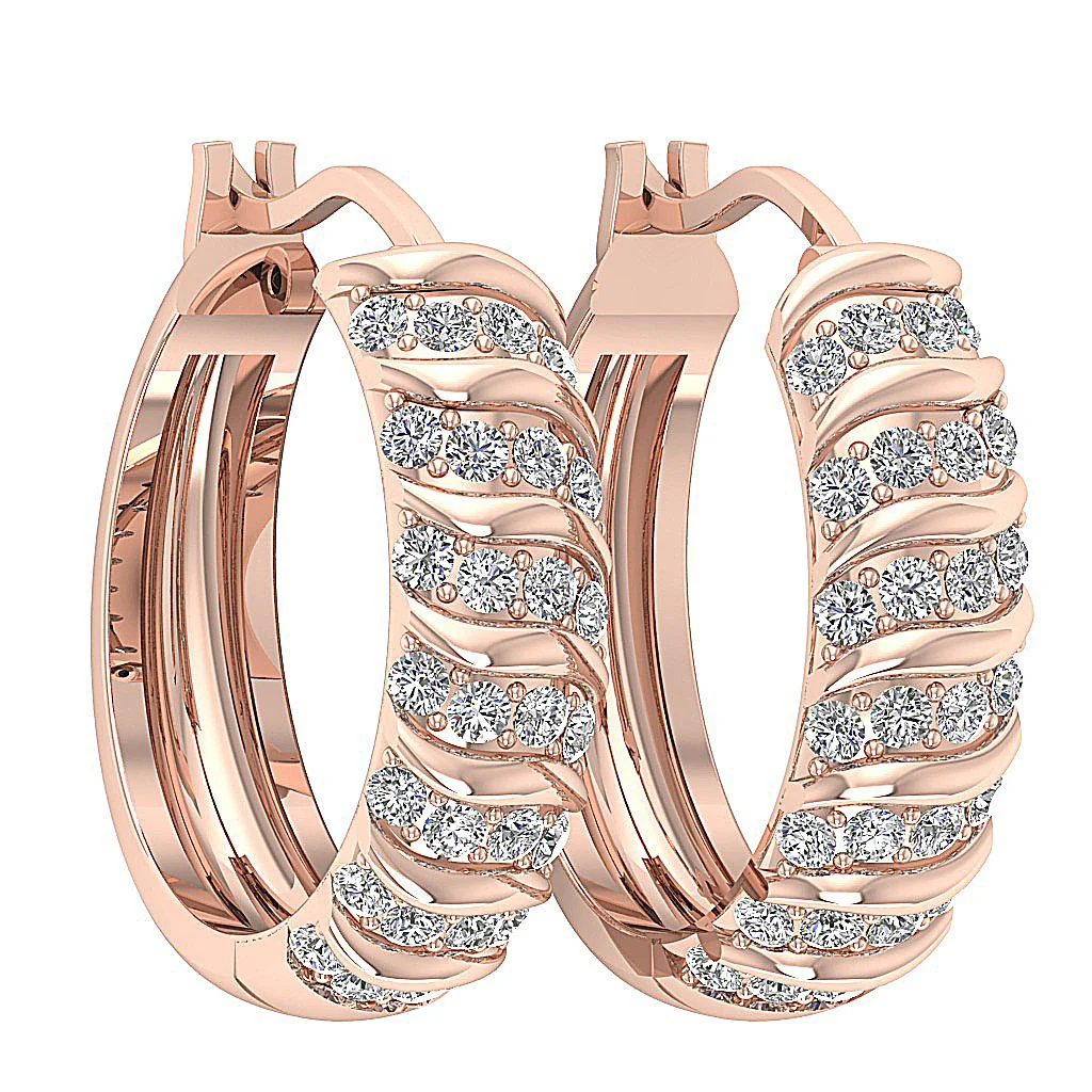 The Tobias Designer Hoop Earring For Women Natural Diamond 14K Solid Gold - Image 12