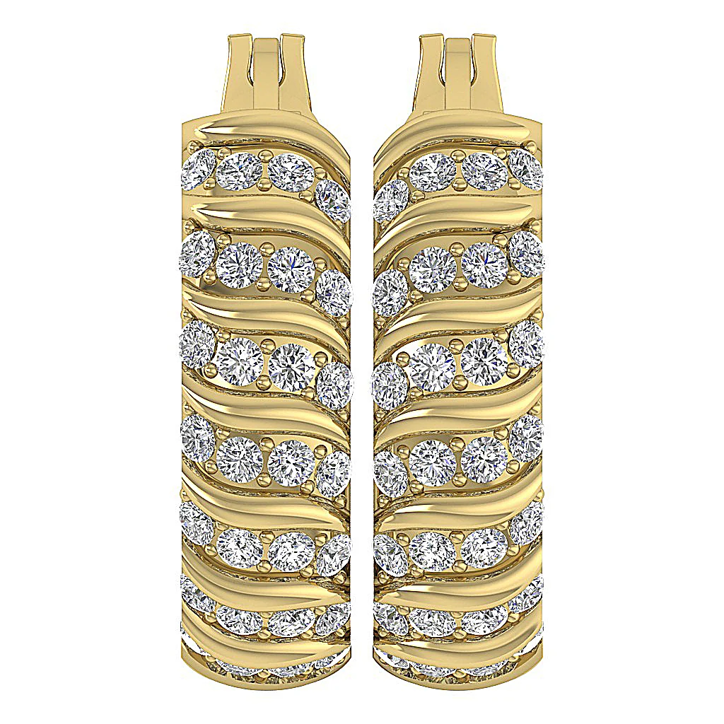 The Tobias Designer Hoop Earring For Women Natural Diamond 14K Solid Gold - Image 5