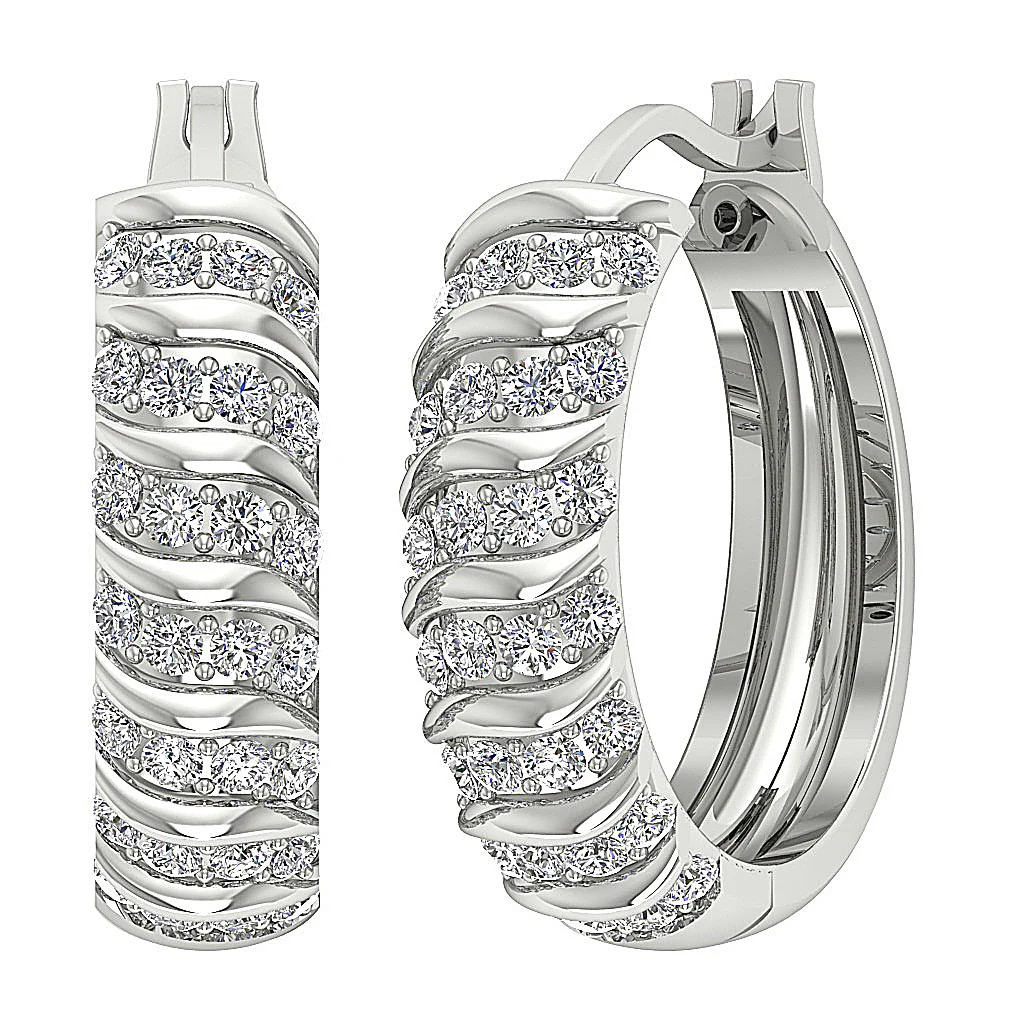 The Tobias Designer Hoop Earring For Women Natural Diamond 14K Solid Gold - Image 7