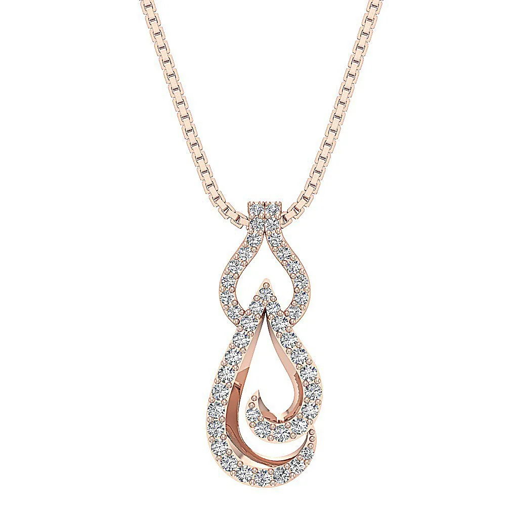 The Tobias 14k White Gold Prong Set Round Diamond Fashion Pendant Necklace 0.85 Inch - Image 3