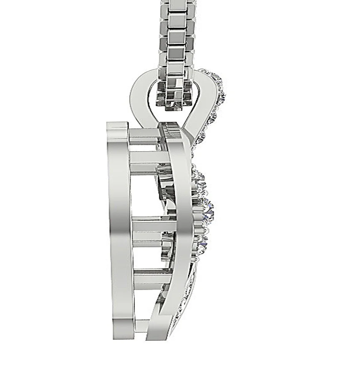 The Trinity Designer Natural Diamond 14K White Gold Heart Pendant Prong Set Appraisal - Image 2