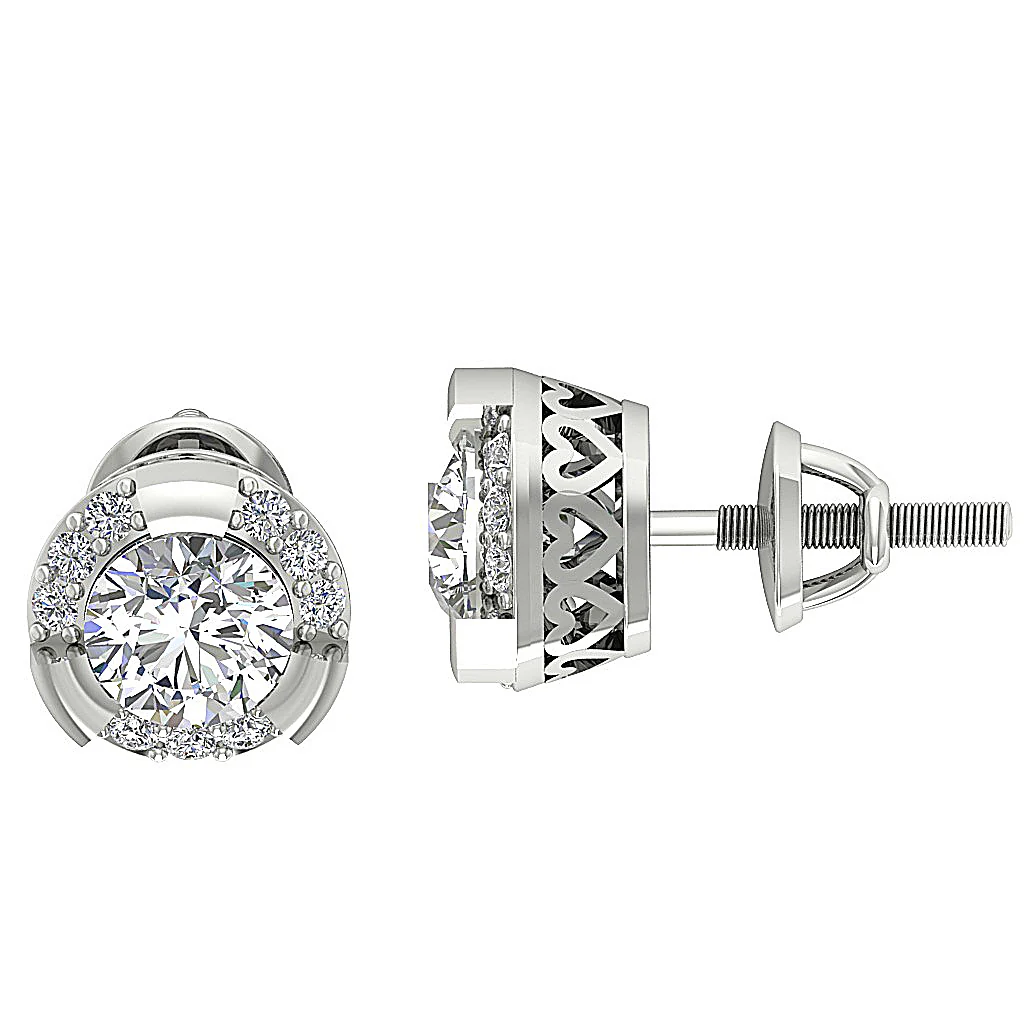 The Tristan For Women Beautiful Solitaire Stud Earring Round Cut Diamond Rose Gold Appraisal - Image 4