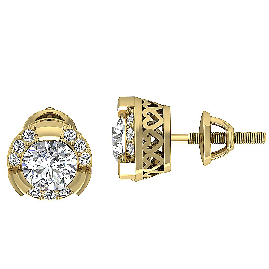The Tristan For Women Beautiful Solitaire Stud Earring Round Cut Diamond Rose Gold Appraisal - Image 5