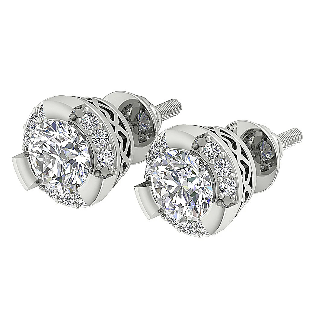 The Tristan For Women Beautiful Solitaire Stud Earring Round Cut Diamond Rose Gold Appraisal - Image 7