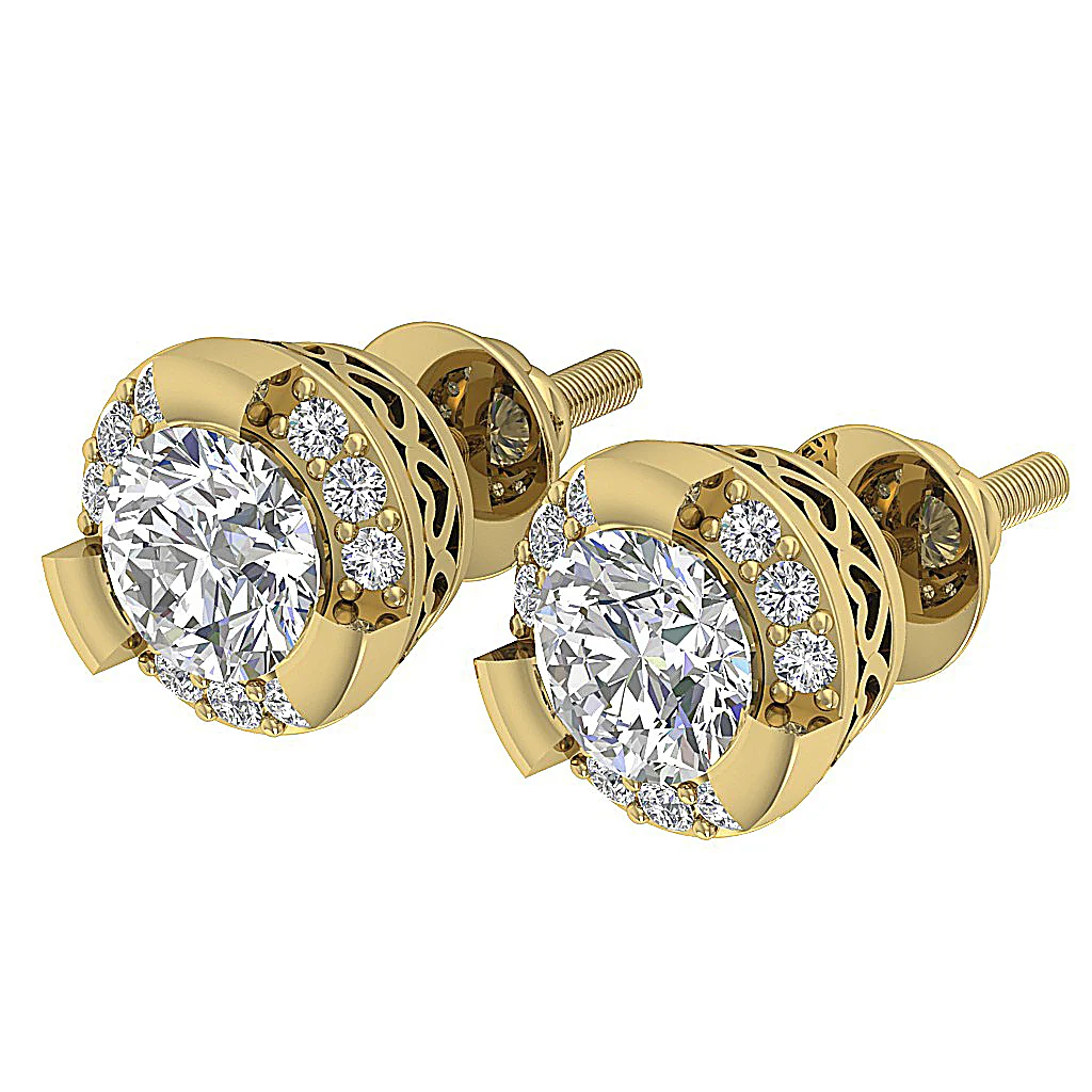 The Tristan For Women Beautiful Solitaire Stud Earring Round Cut Diamond Rose Gold Appraisal - Image 8