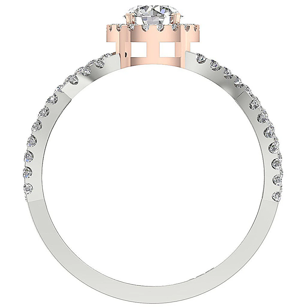 The Troy Split Shank Halo Solitaire Engagement Ring 14k Solid Gold Genuine Diamond - Image 7