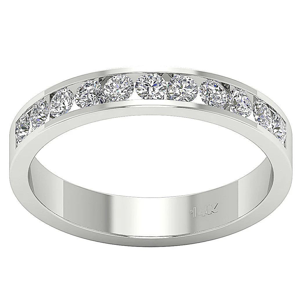 The Tru Channel Set Anniversary Wedding Ring Natural Diamond 14K Gold - Image 4